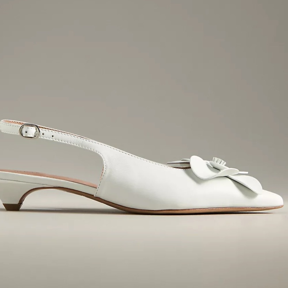 Maeve Floral Slingback Kitten Heels Anthropologie - Picture 3 of 8